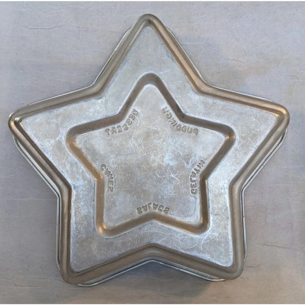 Metal Cake Pan Star Shaped Jello Mold Pudding Vtg Dessert Gelatin Tin Retro 50s - Picture 4 of 7